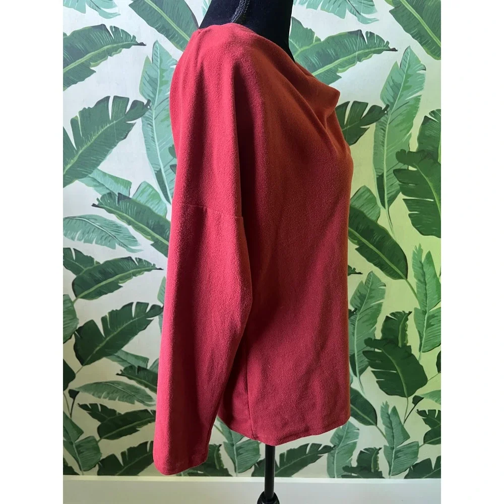 Unbranded Fleece Cowl Neck Pullover‎ Womens Small Red
